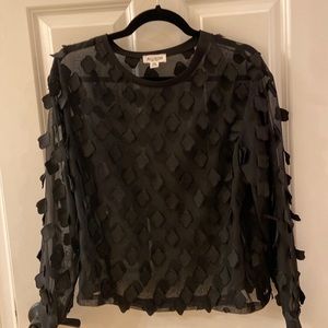 Alison of New York diaphanous black top with petal details. Size S/P. Like new.
